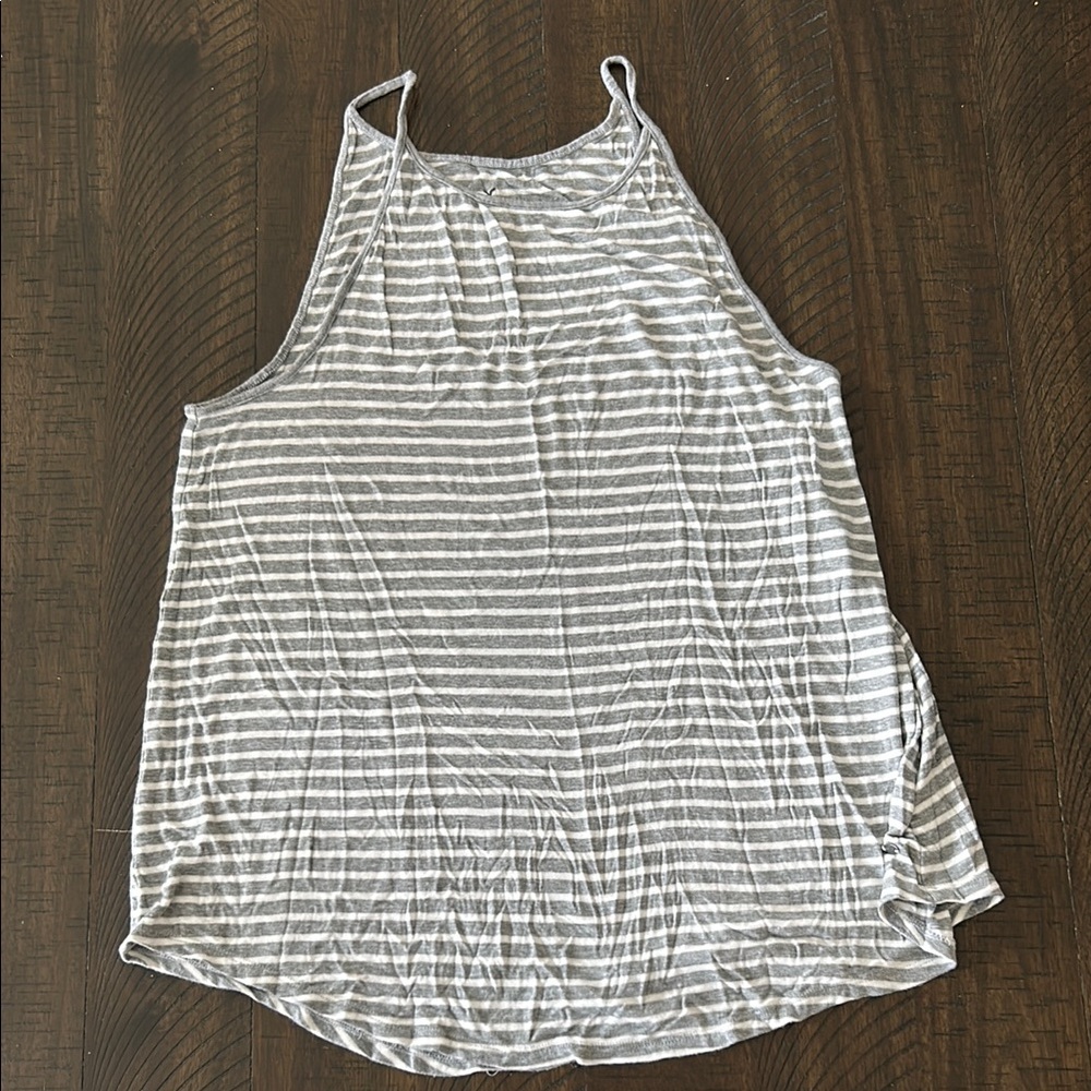 AE Gray Striped Women's Tank Top XL